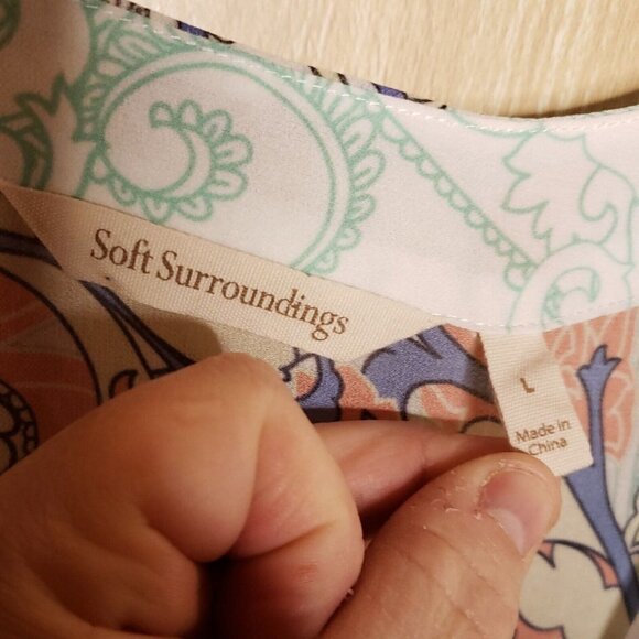 Soft Surroundings Womens Silky Paisley Sequin Detail Kimono Large - Picture 4 of 5